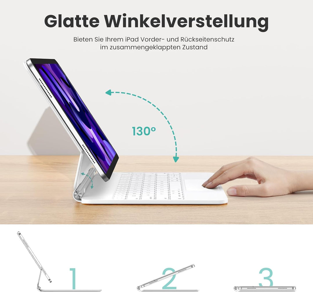 TECURS Magnetische Tastatur Hülle für iPad Air 11 Zoll (M4/M3/M2, 2026/2025/2024) /Air 5/4, Magic Ke