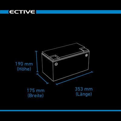 ECTIVE LC100 BT 12V 100Ah 1280Wh LiFePO4-Batterie mit Bluetooth-Funktion Lithium-Eisenphosphat Verso