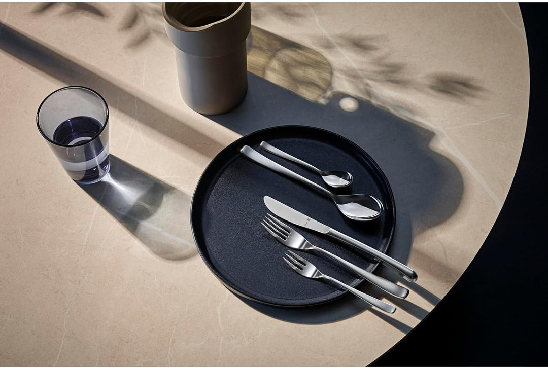 WMF Vision Besteck Set 12 Personen, 66 teilig, 60 Teile mit Servierbesteck, Hohlheftmesser, Cromarga