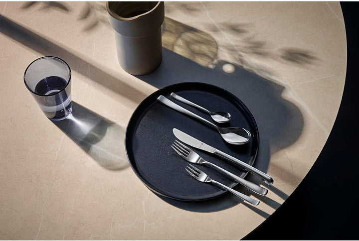 WMF Vision Besteck Set 12 Personen, 66 teilig, 60 Teile mit Servierbesteck, Hohlheftmesser, Cromarga