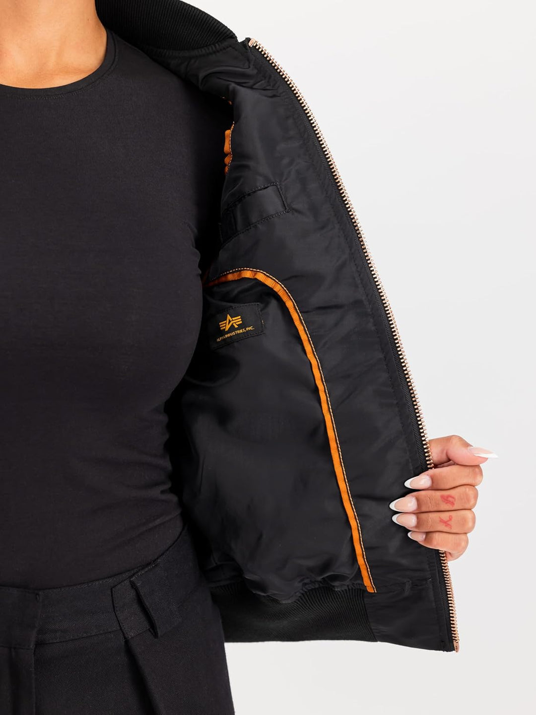 ALPHA INDUSTRIES Damen Bomberjacke M Black/Copper, M Black/Copper