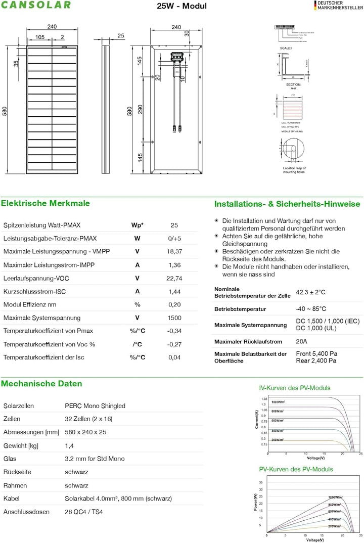 Solarpanel - Monokristallines Solarmodul - Hohe Effizienz dank Shingled-Technologie - Photovoltaik S