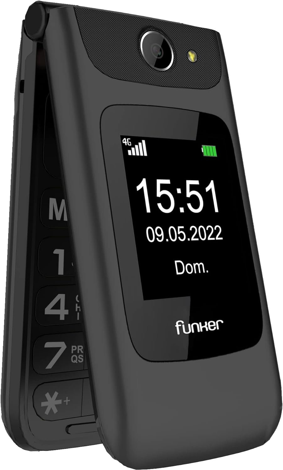 Funker C200 Comfort 4G - 4G Klapphandy für Senioren, grosse Tasten und Tasten, Einfache Bedienung, S