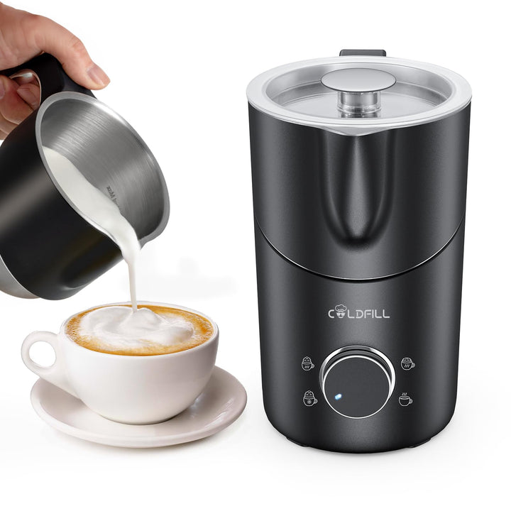 Milchaufschäumer Elektrisch 8-in-1, Automatischer Milchschäumer 400ml für Heisse & Kalte Schäume, Sp