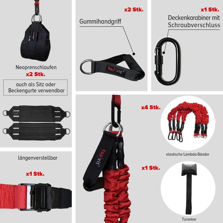 Bungee Trainer für Zuhause - Sling Bungee Fitness, Stretch Band, Schlingentraining, Widerstandsbände