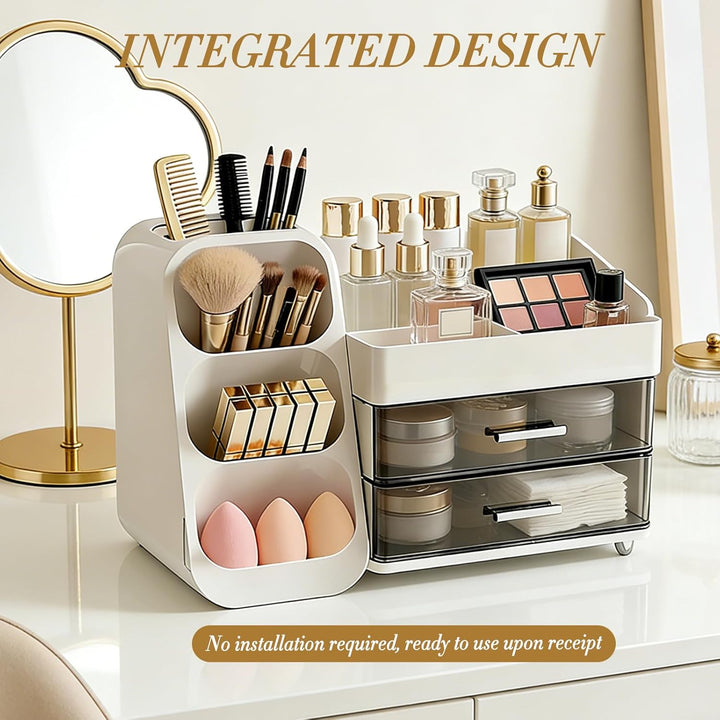 Kosmetik Organizer mit Schubladen,Schminktisch Organizer Grosse für Makeup,Schminke und Skincare Auf