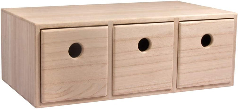 Rayher 62909505 Holzkommode mit 3 Schubladen, FSC 100%, natur, 32x18x11.5 cm, 32x18x11.5 cm