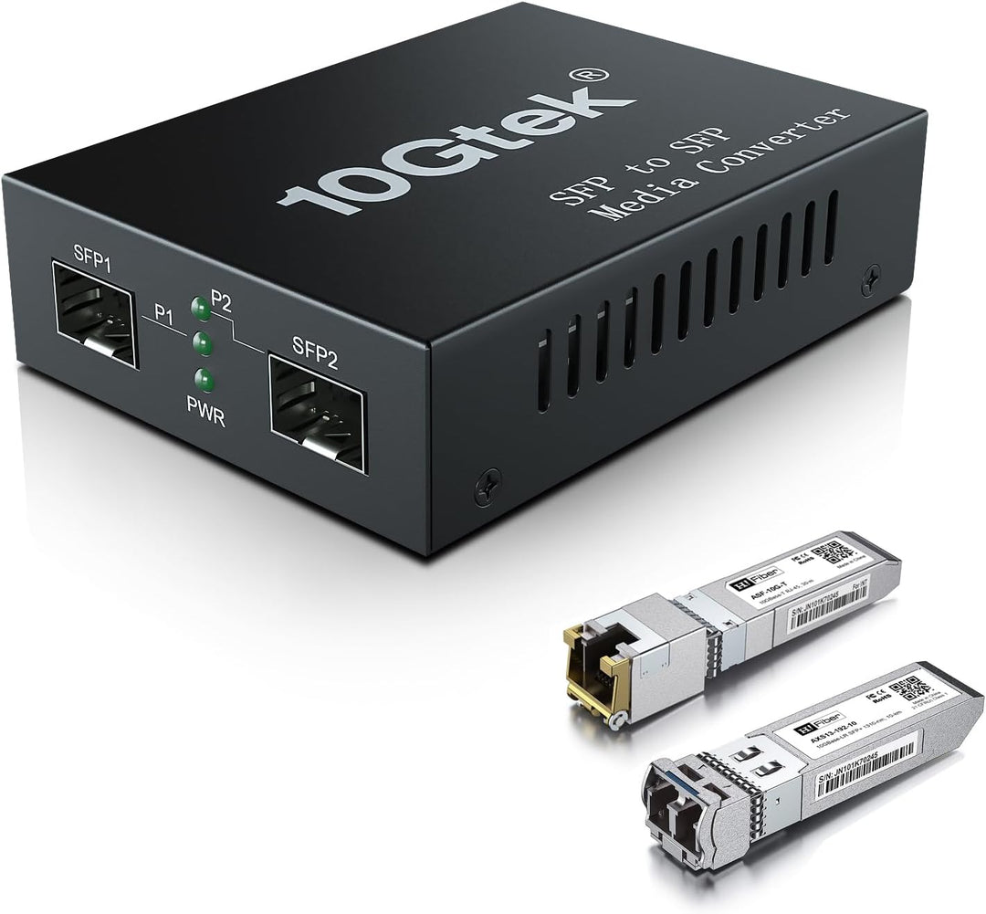H!Fiber.com HiFiber 1er 10G-LR SFP+ auf RJ45 Ethernet Medienkonverter SMF,SFP+ (inkl. Modul) 1, SMF,