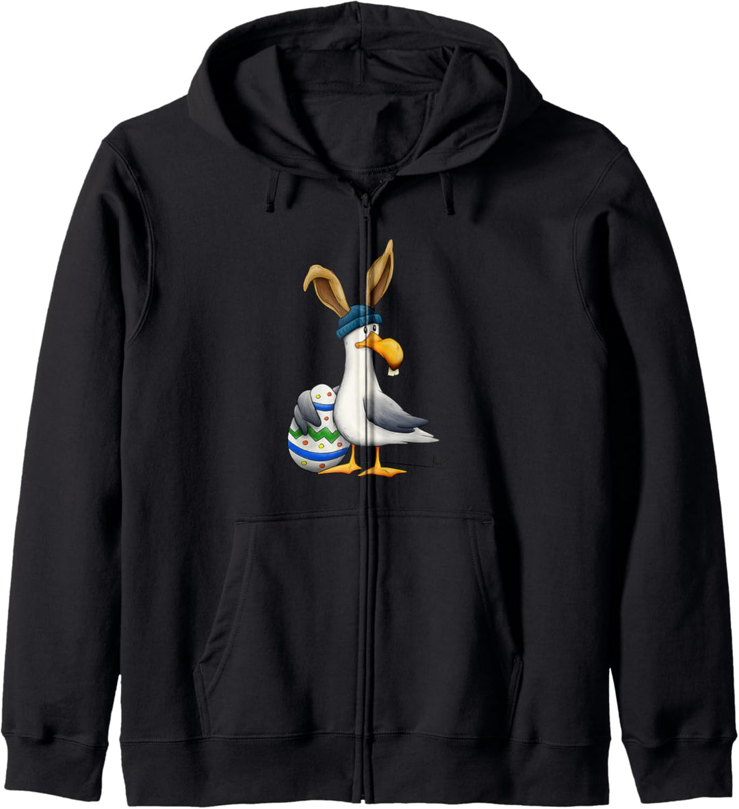 Norddeutscher Osterhase Nordsee Ostsee Möwe mit Osterei Kapuzenjacke