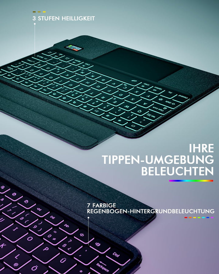 Doohoeek Tastatur Hülle mit Display für iPad 11. Generation 2025(A16) 11 Zoll/iPad 10. Gen 2022 10,9