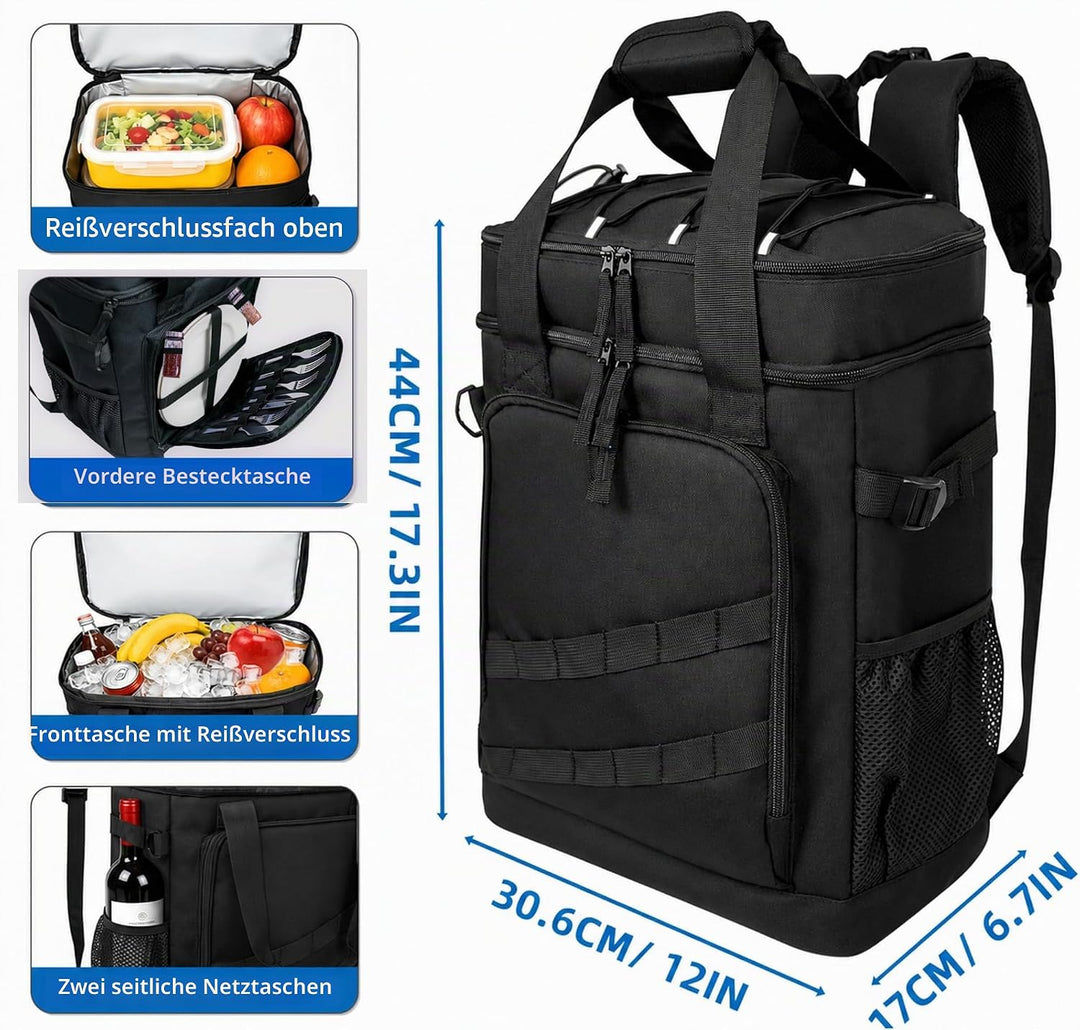 Kühlrucksack 40L, Leichter Rucksack mit Flaschenöffner, für Strand, Reisen, Camping und Mittagessen