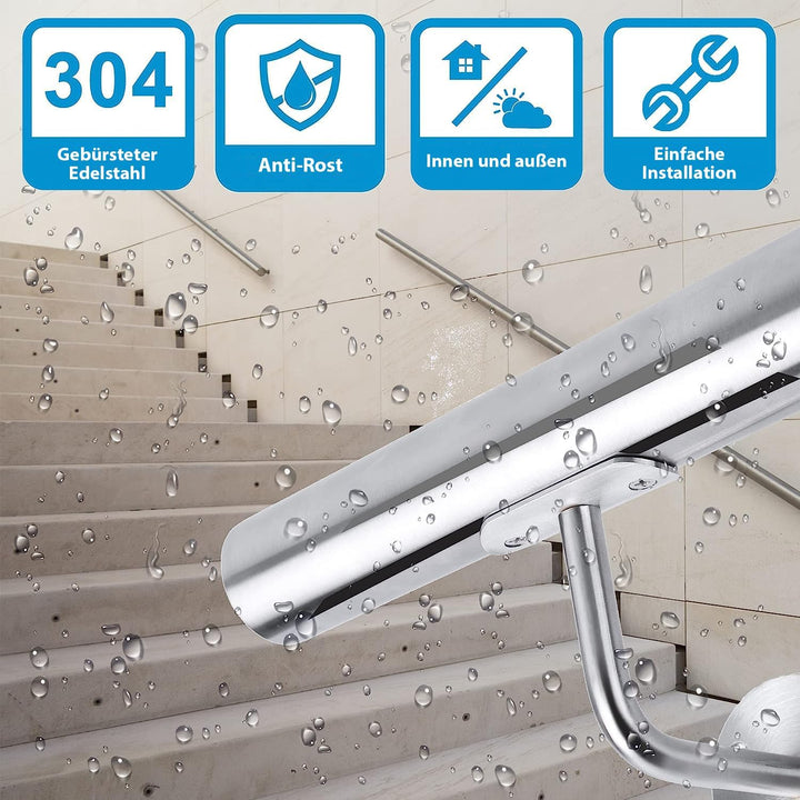 CAVATINY Edelstahl Handlauf Geländer für Treppen Brüstung Balkon - Wandhandlauf Wandhalterung - Inne