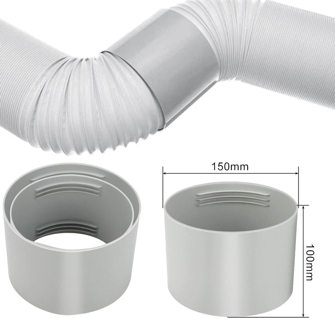 Abluftschlauch Klimagerät mit Adapter 150 mm 2m,Lüftungsrohrverbinder,Klimaanlage Abluftschlauch 2m,