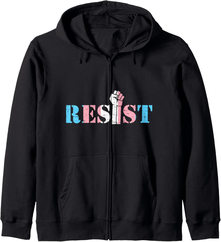Resist Fist Transgender Transsexual Trans Rights Pride Flag Kapuzenjacke