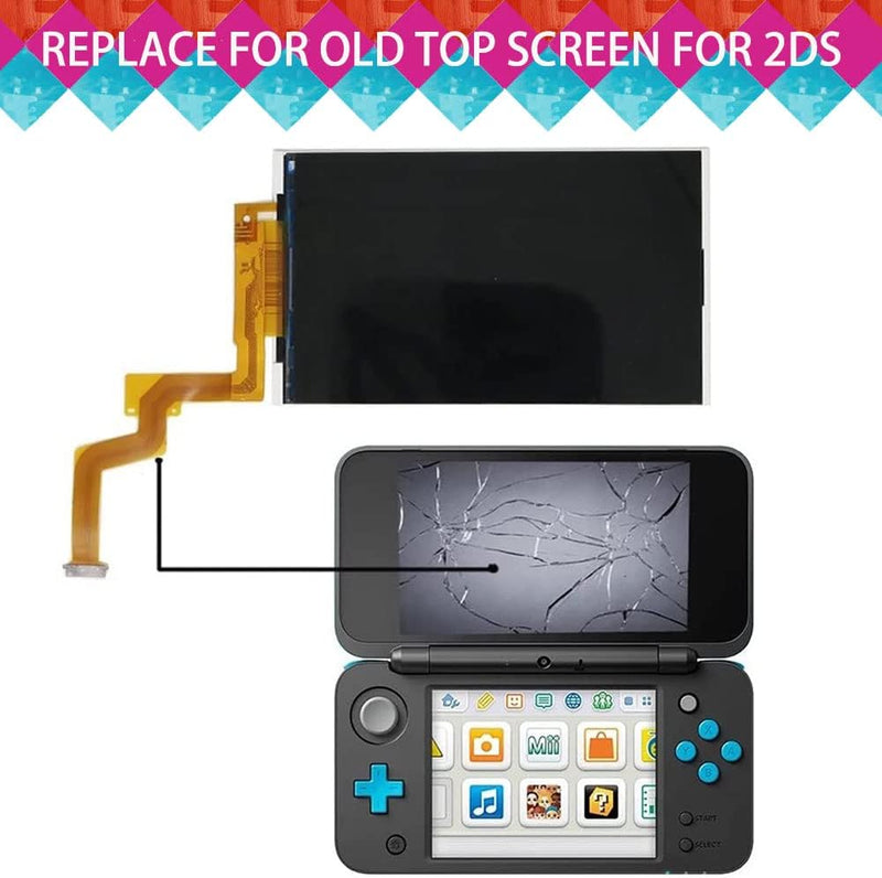 Cuifati Ersatzbildschirm für das Neue 2DS XL LL, Top-LCD-Bildschirm-Reparatursätze 2DS-Spielekonsole