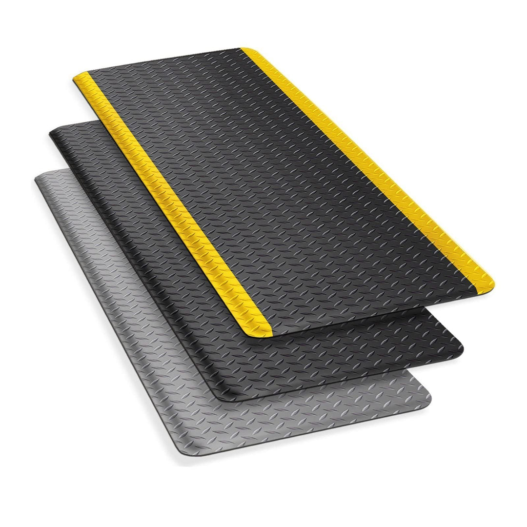 Floordirekt Anti Ermüdungsmatte, Stehmatte 120 x 100 cm Grau Robuste Arbeitsplatzmatte für Steharbei