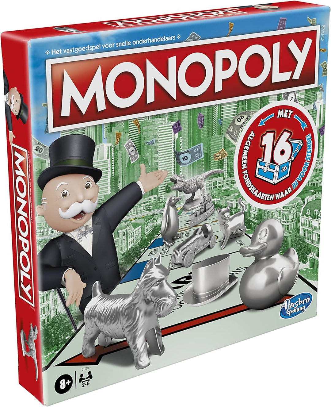 Monopoly Classic Brettspiel mit neuen General Fondkarten ab 8 Jahren Niederländische Fassung