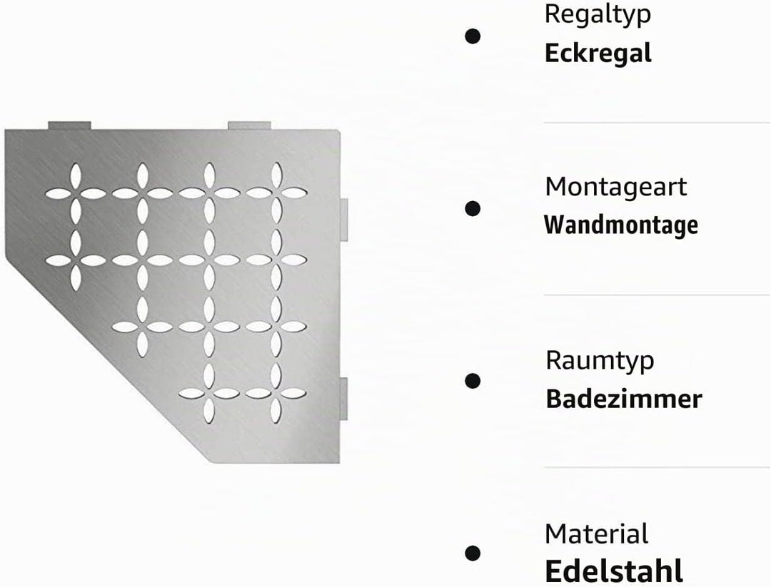 Schlüter Shelf (Edelstahl gebürstet), Edelstahl Gebürstet