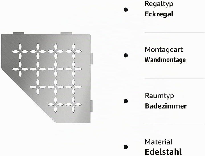 Schlüter Shelf (Edelstahl gebürstet), Edelstahl Gebürstet