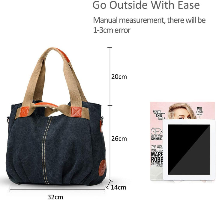 NICOLE & DORIS Canvas Tasche Damen Tragetaschen für Damen Schultertaschen Umhängetasche Leinwand Han
