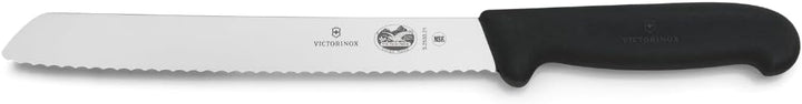 Victorinox Fibrox Brotmesser mit Wellenschliff, Scharfes Küchenmesser für Kuchen und Backwaren, 21 c