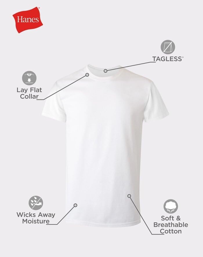Hanes Herren Unterhemd (5er Pack) M Weiss, M Weiss