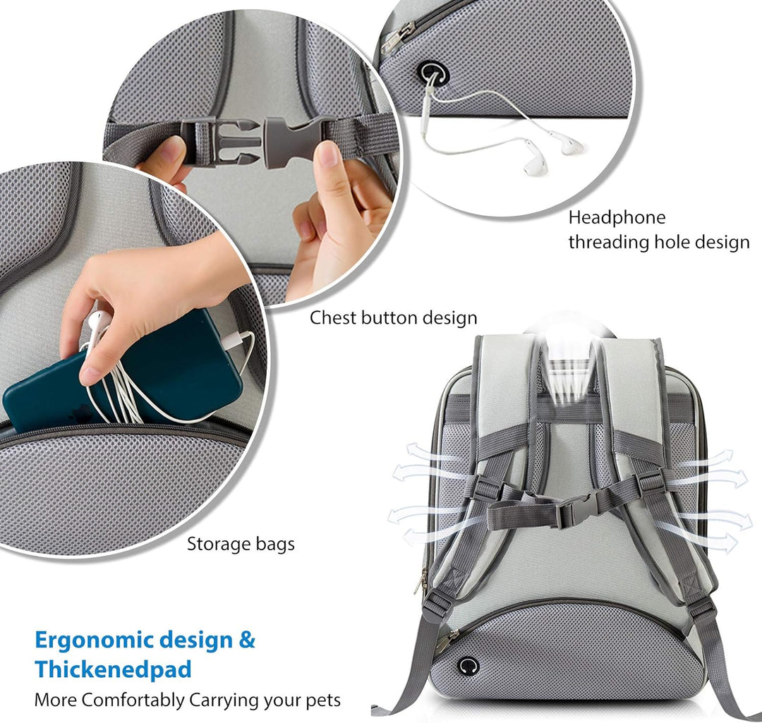 PETCUTE Hunderucksack Atmungsaktiv Hundetragetasche Katzenrucksack Faltbar Haustier Rucksack Wanderr