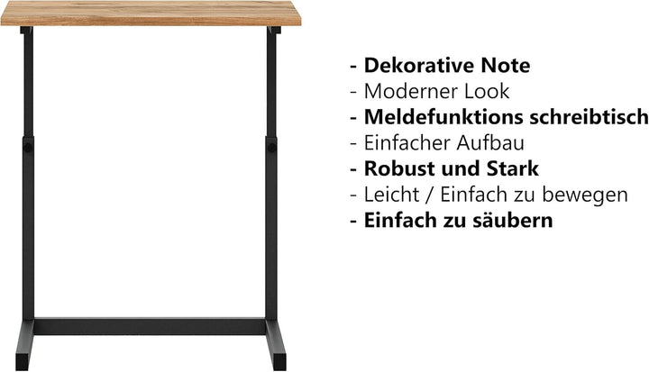 furniChic Beistelltisch Höhenverstellbar Couchtisch Sofatisch Laptoptisch Kaffeetisch Wohnzimmertisc