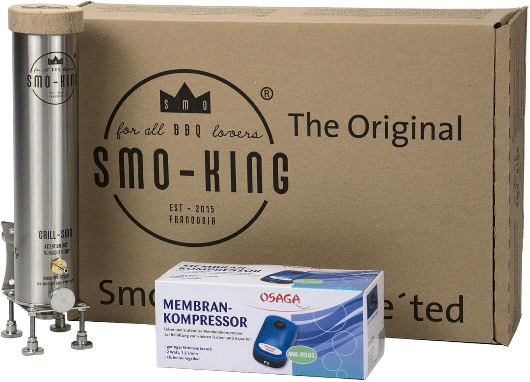 Smo-King Kaltrauchgenerator Grill-SMO 0,65 Liter mit 230 Volt Membranpumpe Starter-Set