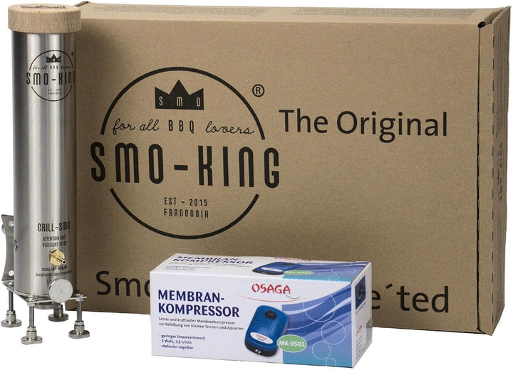 Smo-King Kaltrauchgenerator Grill-SMO 0,65 Liter mit 230 Volt Membranpumpe Starter-Set