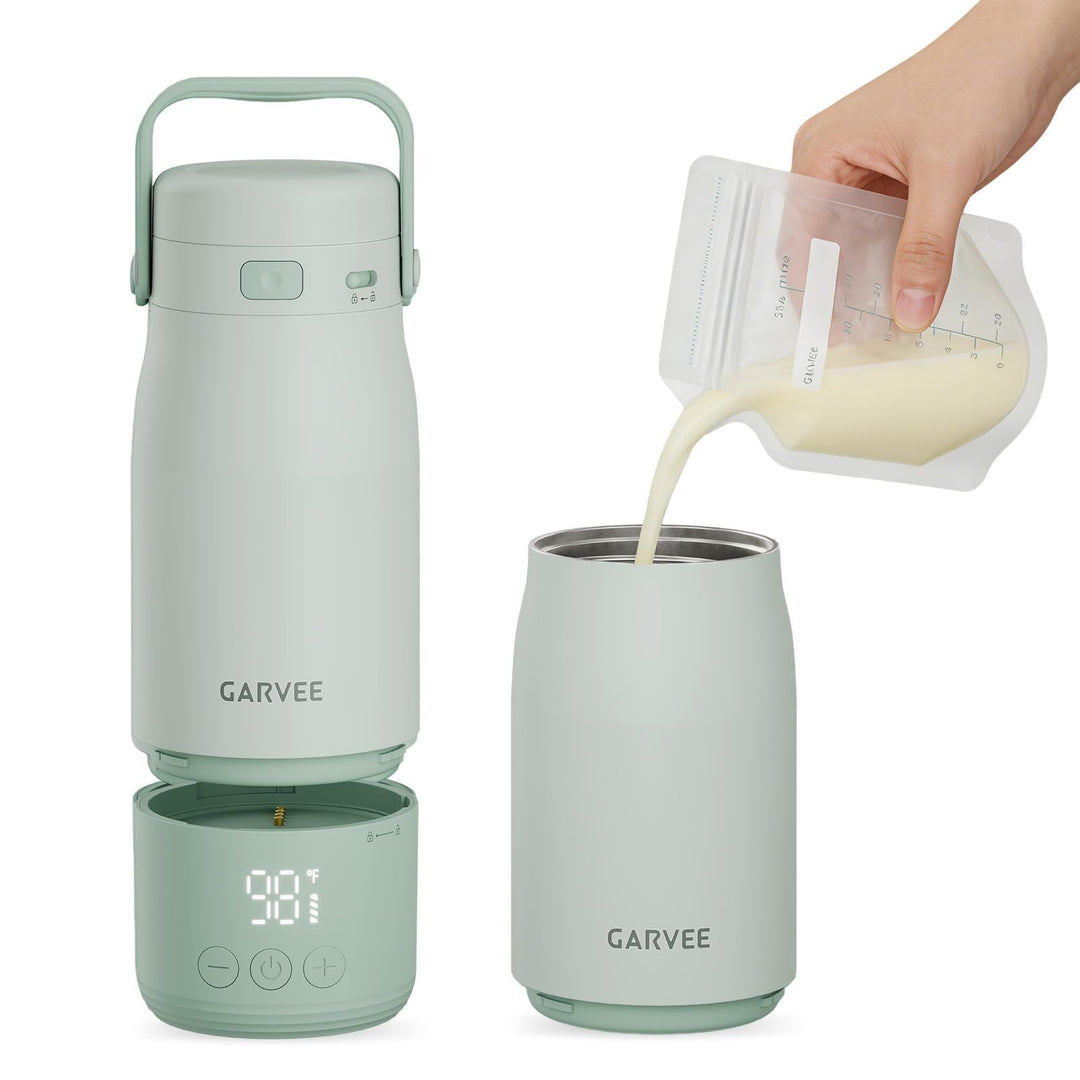 Baby Flaschenwärmer Unterwegs, Mobiler Milcherwärmer Mit Akku, 500ml, LED-Anzeige, 1°c Präzise Kontr