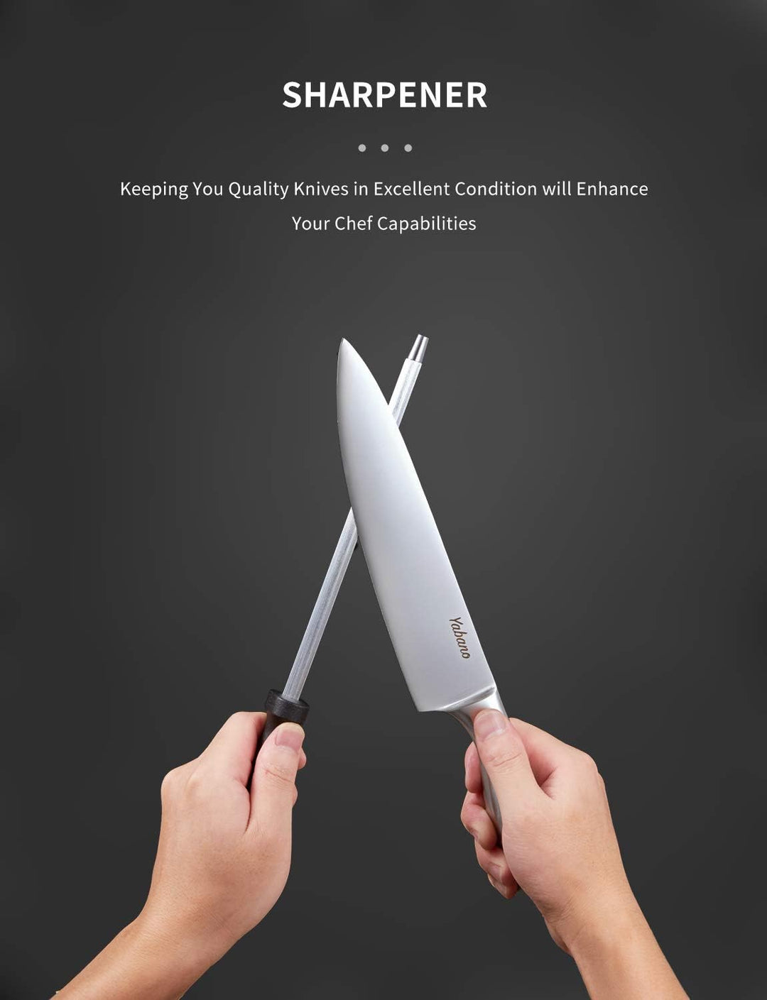 Yabano Messerblock Profi Messer Set, 16-TLG Edelstahl Kochmesser Set mit Holzblock, Messerset, Knife