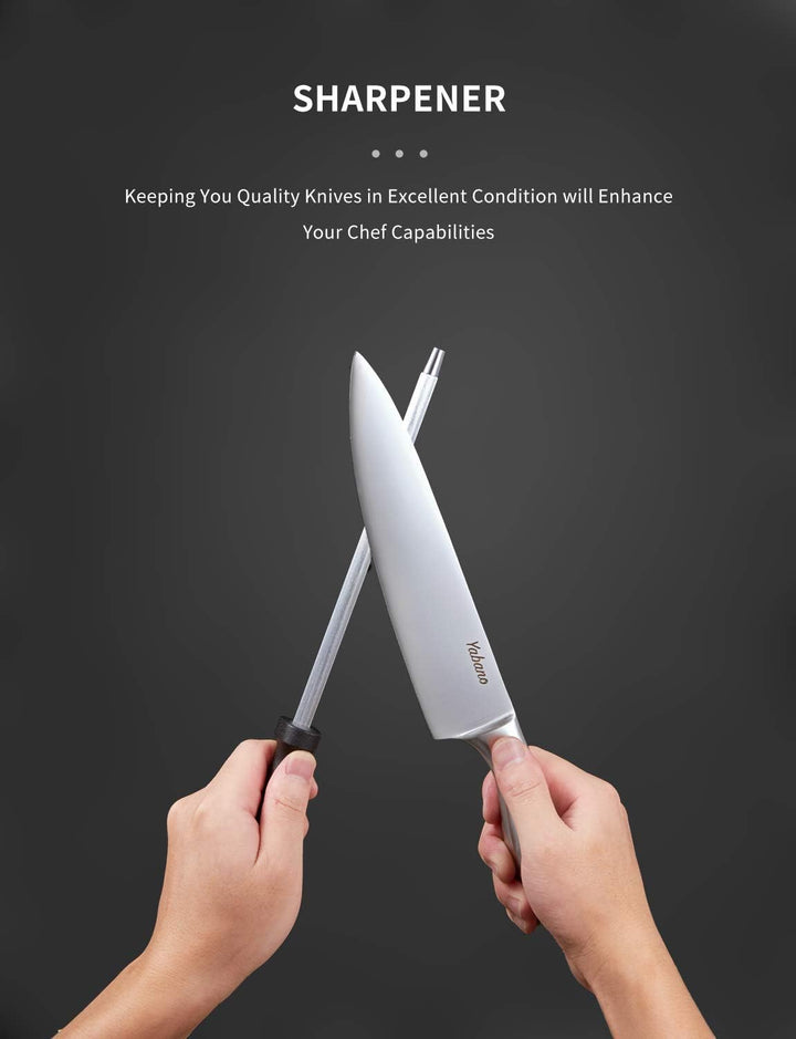 Yabano Messerblock Profi Messer Set, 16-TLG Edelstahl Kochmesser Set mit Holzblock, Messerset, Knife