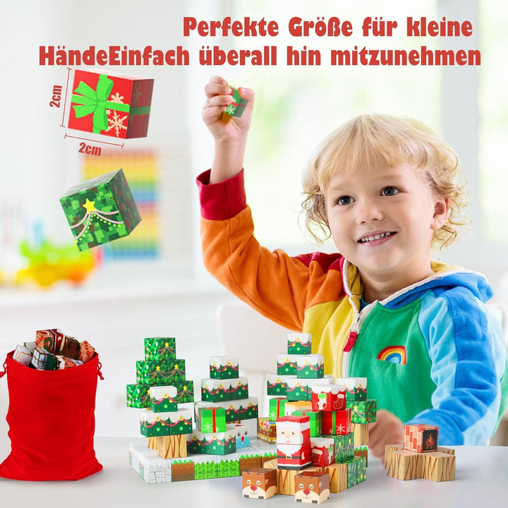 Magnetische Bausteine- Baue Mine Magnet Welt Zauberportal Set Christmas, Magnetische Bauwelt Kleinki