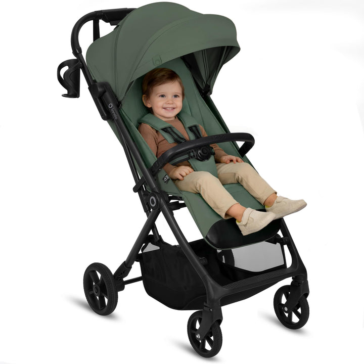 Lionelo Tansi Reisebuggy bis 22 kg, 6 Monate–4 Jahre, Kompakt Faltbar mit Einhand Auto Folding, Grav