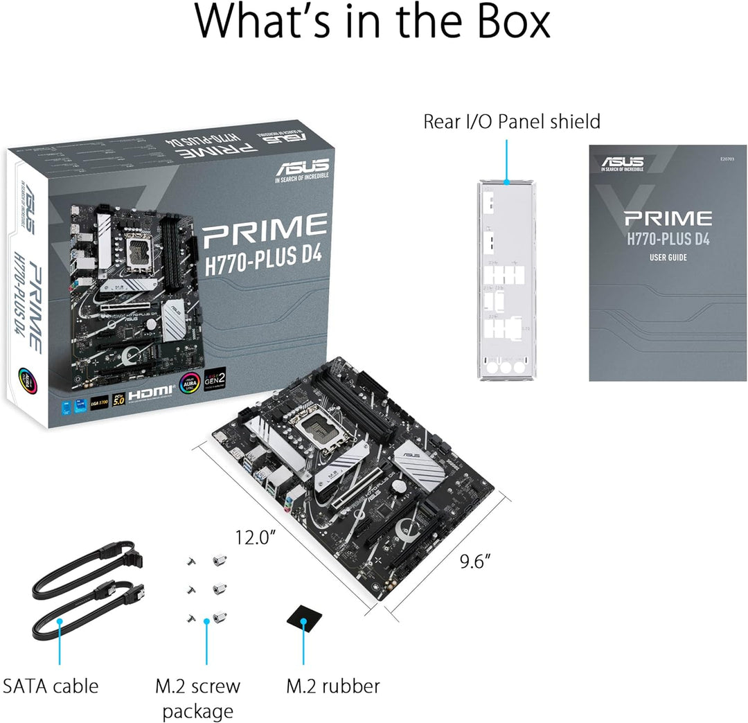 ASUS PRIME H770-PLUS D4 Gaming Mainboard Sockel Intel LGA 1700 (Intel H770, ATX, DDR4 Speicher, 3x P