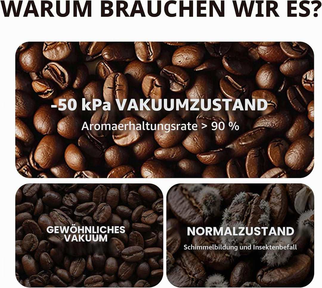 BLESYS Smarter Kaffee Vakuumbehälter Luftdichter, Automatischer Lebensmittelbehälter aus Edelstahl m
