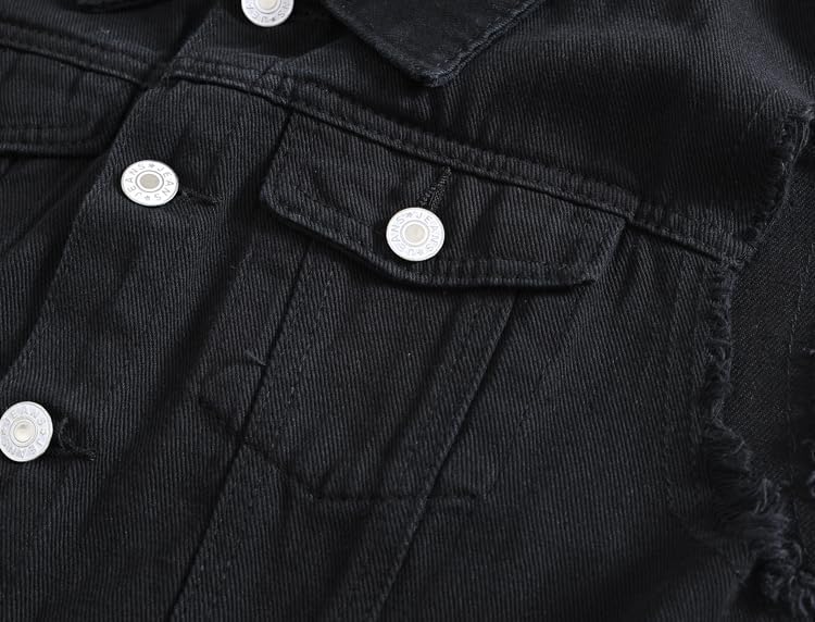 Herren Denim Westen Zerrissen Casual Ärmellos Biker Fashion Jeansweste XS 