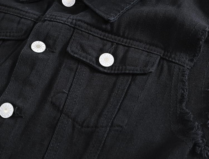 Herren Denim Westen Zerrissen Casual Ärmellos Biker Fashion Jeansweste XS 