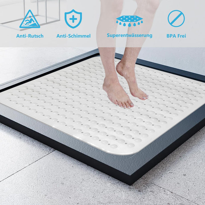 Lurowo Duschmatte rutschfest 80x80cm Duscheinlage, Antirutschmatte mit Saugnäpfe für Dusche oder Bad