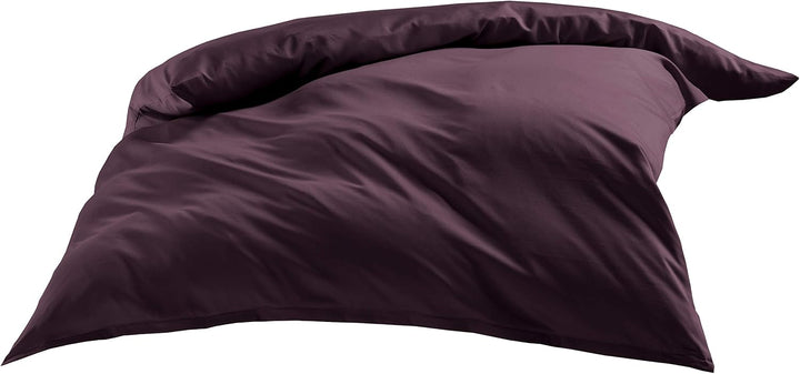 Mako-Satin Baumwollsatin Bettwäsche Uni einfarbig zum Kombinieren (Bettbezug 200 cm x 220 cm, Brombe