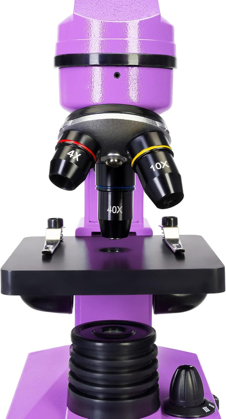 Levenhuk Rainbow 2L Amethyst Kinder Heimlabor STEM-Set mit Tragbarem Biologischen Mikroskop mit 400-