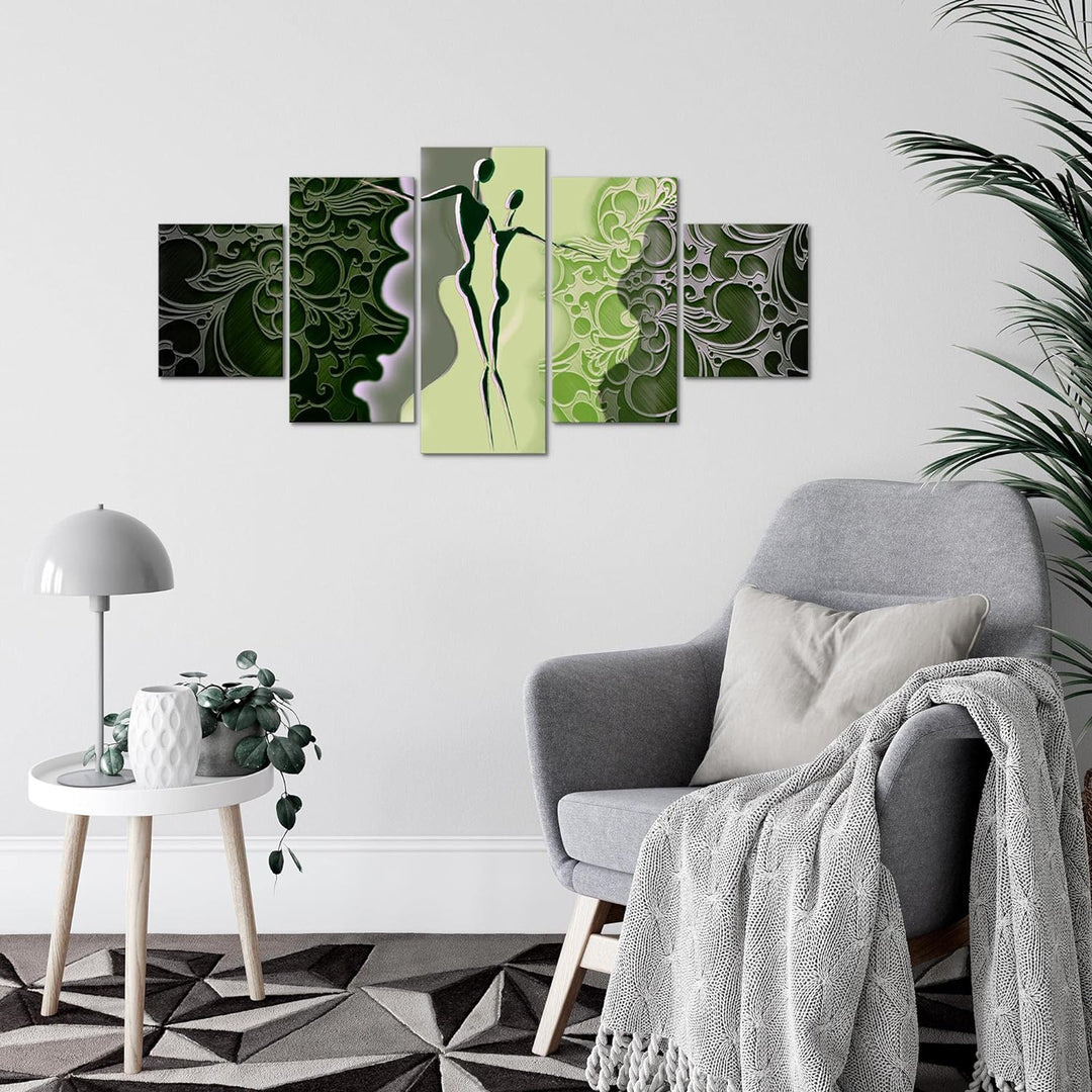 Runa Art Wandbilder Abstrakt Figuren 5 Teilig Bild auf Vlies Leinwand Deko Wohnzimmer Schlafzimmer L