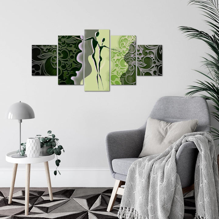 Runa Art Wandbilder Abstrakt Figuren 5 Teilig Bild auf Vlies Leinwand Deko Wohnzimmer Schlafzimmer L