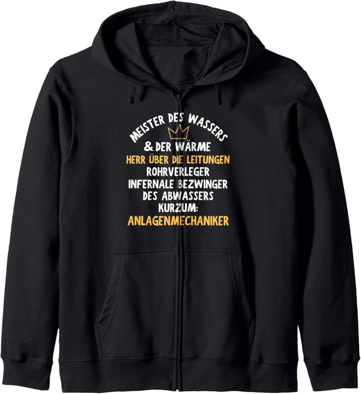 Anlagenmechaniker Klempner Installateur Spruch Lustiges Kapuzenjacke