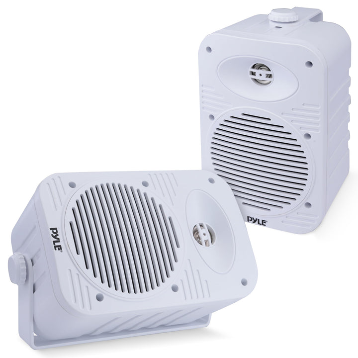 Pyle Lautsprecher Set Outdoor Indoor – 500W 4” 2-Wege Boxen wasserdicht Full Range Stereo Sound, Wet