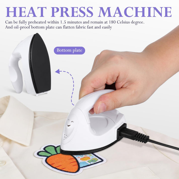 ULTECHNOVO Mini Bügeleisen für Bügelperlen Tragbares Reisebügeleisen Klein Handbügeleisen 180°C Kons