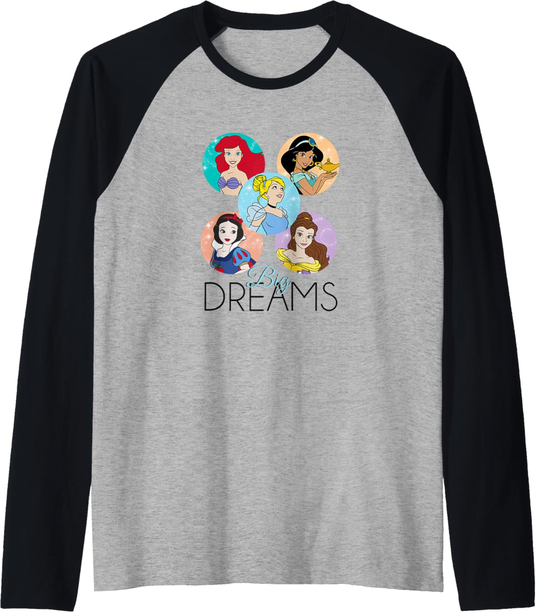 Disney Princess Big Dreams Sparkle Character Bubbles C1 Raglan
