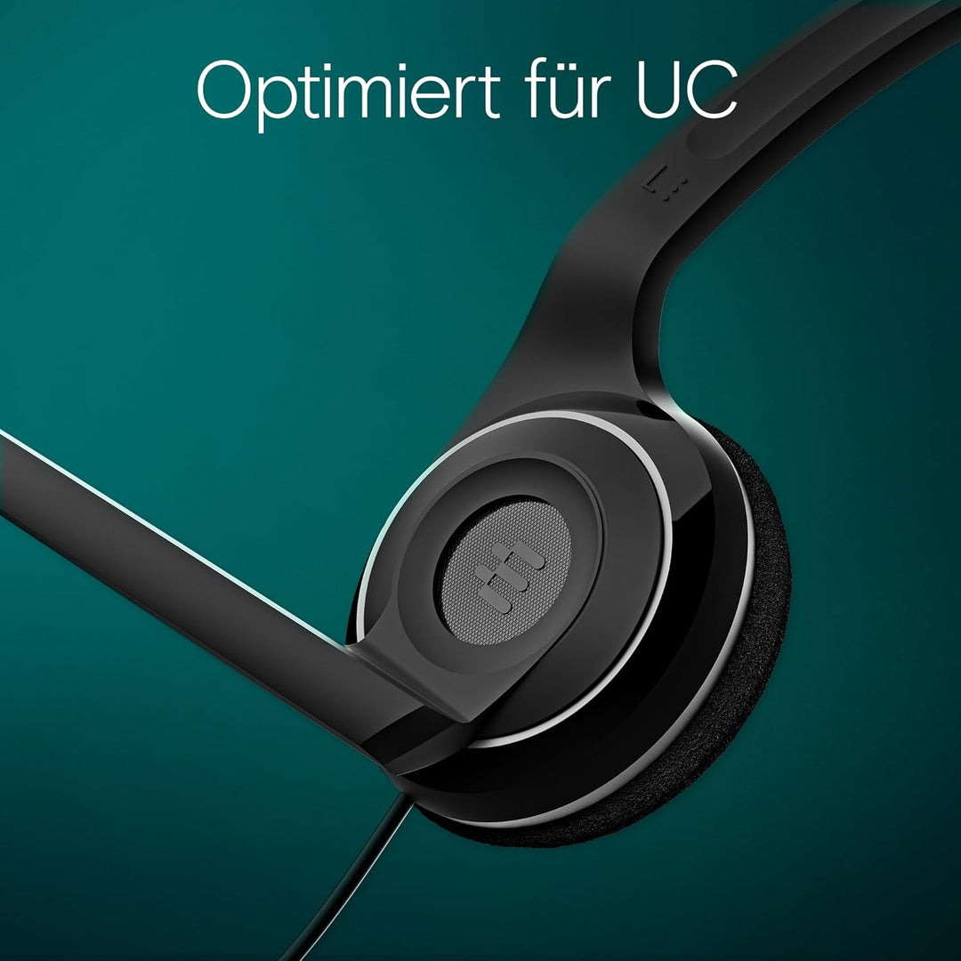 EPOS PC 8 USB-On-Ear-Stereo Headset PC, Kopfhörer mit Kabel, Inline-Lautstärke, Stummschaltung & Mik