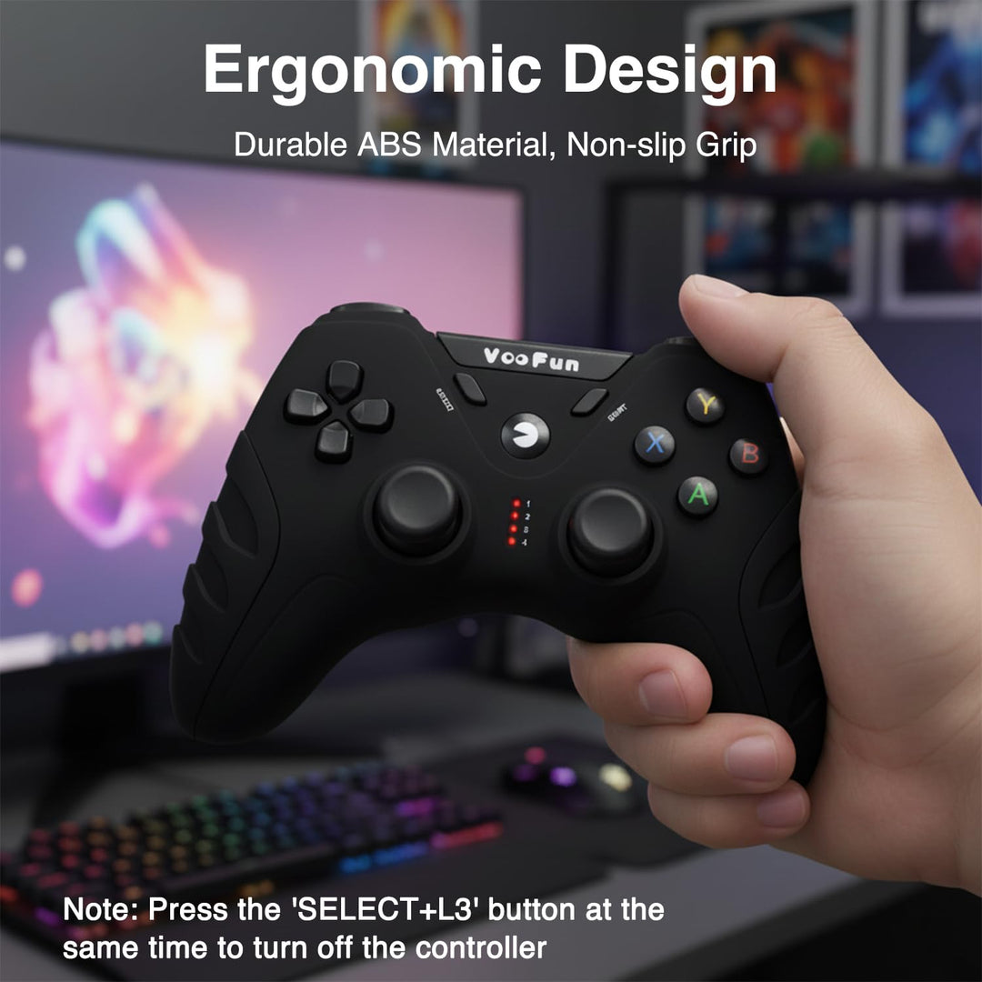 VooFun PC Controller, Wireless PS3 Controller PC Gamepad mit Dual-Vibration, Gaming Controller für P